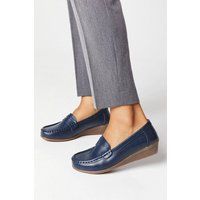 Good For The Sole Navy Loafers Womens Casual Flats