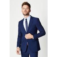 Skinny Fit Blue Textured Suit Jacket