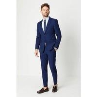 Skinny Fit Blue Textured Suit Trouser