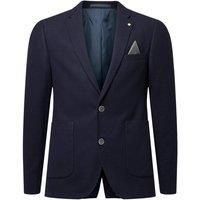 Burton Mens Blazer Navy Slim Fit Pique Jersey Patch Pocket Formal Smart
