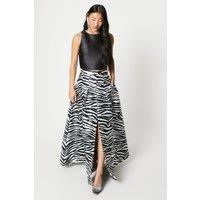Petite Zebra Jacquard Maxi Skirt