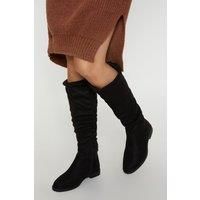 Wide Fit Karina Flat Ruched Boots