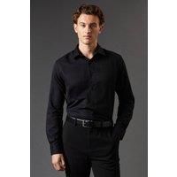 Burton Mens Button-Up Shirt Black Collared Formal All Seasons Regular Fit