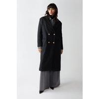 Wool Look Double Breasted Coat
