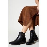 OASIS Metal Trim Detail Low Heel Riding Ankle Boots