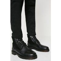 BURTON Brighton Mix Material Lace Up Cleated Boots