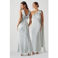 Coast Womens Maxi Dress Sage Satin Bow Back Sleeveless Elegant