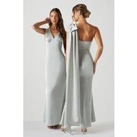 Coast Womens Maxi Dress One Shoulder Sage Satin Bow Detail Elegant