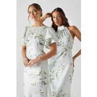 Coast Womens Maxi Dress Multi Satin Short Sleeve Long Bridesmaids