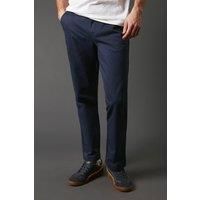 Maine Mens Chino Trousers Premium Blue Regular Fit Cotton Blend Comfort