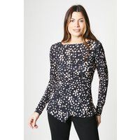 Jersey Ruched Side Long Sleeve Top