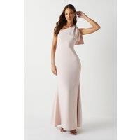 Coast Womens Maxi Dress Blush One Shoulder Sleeveless Satin Elegant Bridesmaid