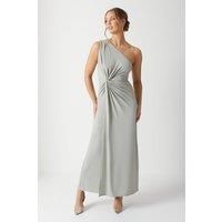 Coast Womens Maxi Dress One Shoulder Sleeveless Sage A-Line Bridesmaid