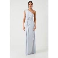Coast Womens Maxi Dress One Shoulder Sleeveless Blue A-Line Bridesmaid