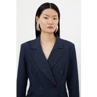 Tailored Denim Double Breasted Blazer