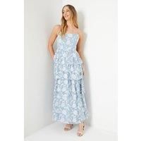 Occasion Floral Jacquard Tiered Maxi Dress