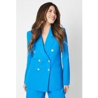 Wallis Womens Blazer Longline Cobalt Military Button Detail Smart Jacket