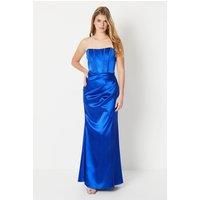 Debut London by Coast Satin Corset Bodice Drape Prom Dress