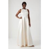 COAST Cross Back Twill Ecru Maxi Dress