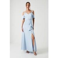 COAST Cold Shoulder Satin Ruffle Bridesmaids Dress