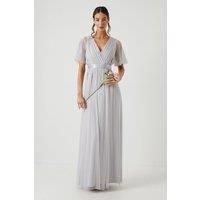 Angel Sleeve Lace Applique Bridesmaids Dress