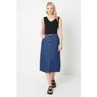 Principles Womens/Ladies Denim Split Hem Midi Skirt, Dark Blue, 6