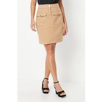 Principles Womens Mini Skirt Camel Button Detail Front Pockets Spring Summer