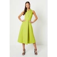 Coast Womens Midi Dress Lime Concealed Zip Full Skirt Sophisticated