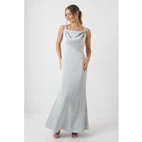 Coast Womens Maxi Dress Sage Satin Sleeveless Wrap Back Cowl Neck