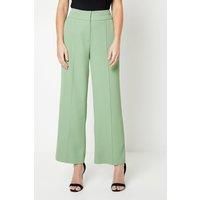 Wallis Womens Trousers Petite Wide Leg Green Relaxed Fit Tailored Dress Pants