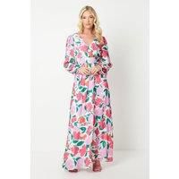 Debut London by Coast Printed Peony Chiffon Maxi Dress