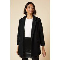 Dorothy Perkins Womens Coat Black Button Pockets Lightweight Blazer