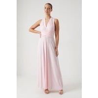 Coast Womens Maxi Dress Blush Jersey V-Neck Sleeveless Bridesmaid