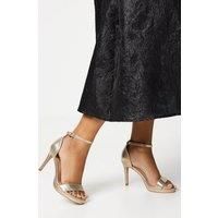 Coast Womens Platform Heel Gold Very High Stiletto Open Toe Buckle Sandals