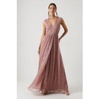 COAST Metallic Plisse V Neck Bridesmaids Dress