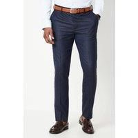 Burton Mens Suit Trousers Grey Tailored Flat Front Elegant Party Wedding