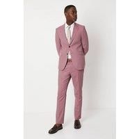 Burton Mens Suit Trousers Rose Textured Rose Slim Fit Formal Wedding