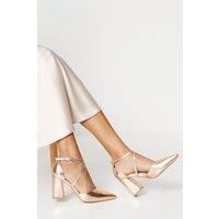 Coast Womens Court Heel Gold High Block Feather Embellished Occasion Shoes