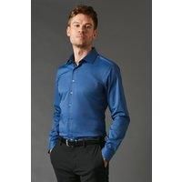 Navy Tailored Fit Long Sleeve Easy Iron Shirt