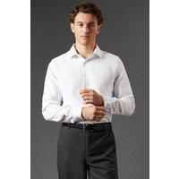 Burton Mens Button-Up Shirt White Collared Long Sleeve Formal All Seasons