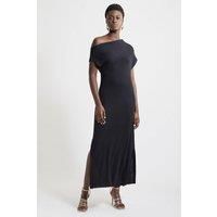 Cashmere Blend One Off The Shoulder Midaxi Dress
