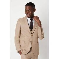 Mens Slim Fit Neutral End On End Suit Jacket - 38S