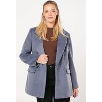 Dorothy Perkins Womens Coat Blush Brushed Wool Blend Double Breasted Pockets