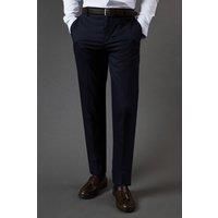 Burton Mens Trousers Slim Fit Navy Flat Front Tapered Leg Business Casual