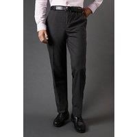 Burton Mens Smart Trousers Tailored Fit Charcoal Stretch Flat Front Dress Pants
