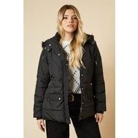 Short Luxe Quilted Padded Puffer Belted Coat