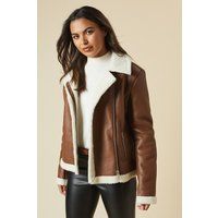 Womens Tall Short Aviator Jacket