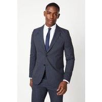 Mens Navy Slim Fit Puppytooth Suit Jacket - 38S
