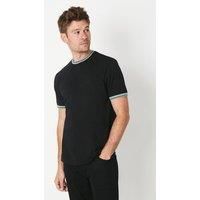 Mens Black Tipped Crew Neck - S