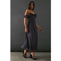 Warehouse Charcoal Maxi Dress Womens Occasion Dresses